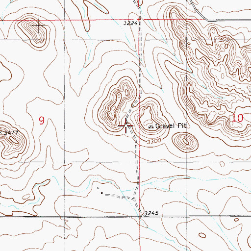 Topographic Map of 05N58E10CBCC01 Well, MT