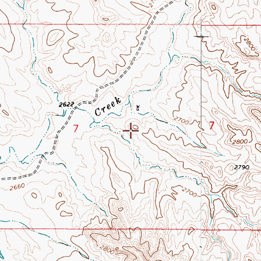 Topographic Map of 05N53E07BCCA01 Well, MT