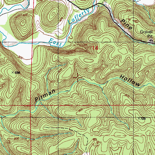 Topographic Map of Kimbrough Mine, AR