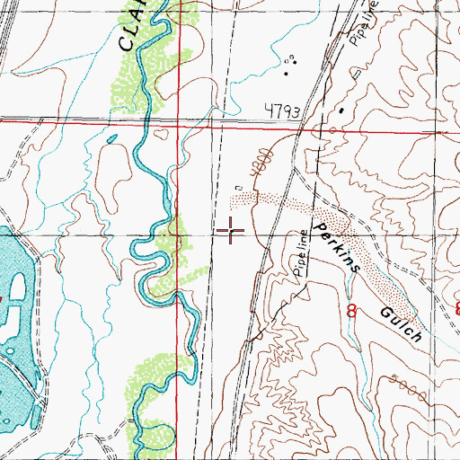 Topographic Map of 05N09W08BCAB01 Well, MT