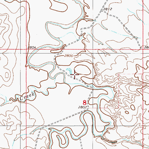 Topographic Map of 05N56E08BA__01 Well, MT