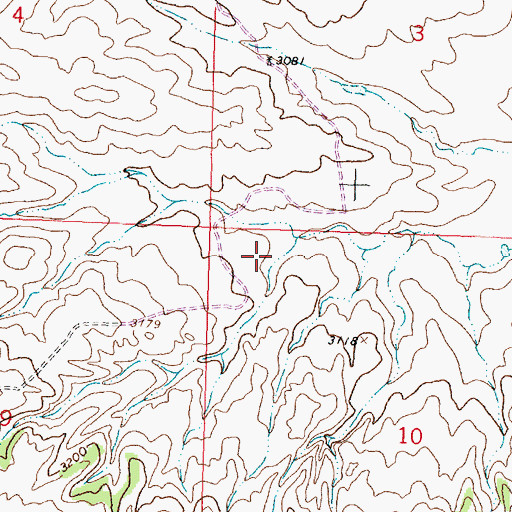 Topographic Map of 05N33E10BBAC01 Well, MT