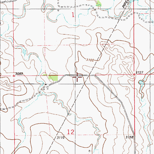 Topographic Map of 05N57E12AB__01 Well, MT