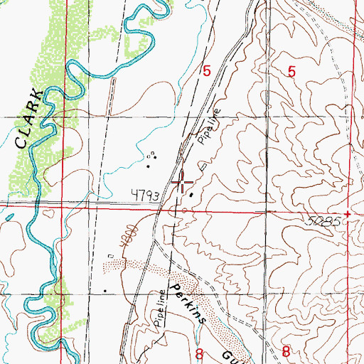 Topographic Map of 05N09W05CDDD01 Well, MT