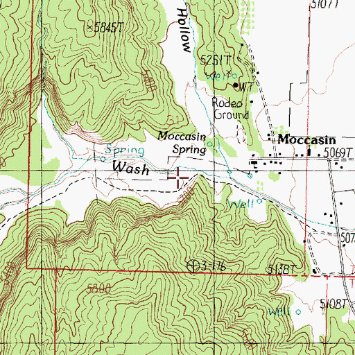 Topographic Map of Moccasin Canyon, AZ