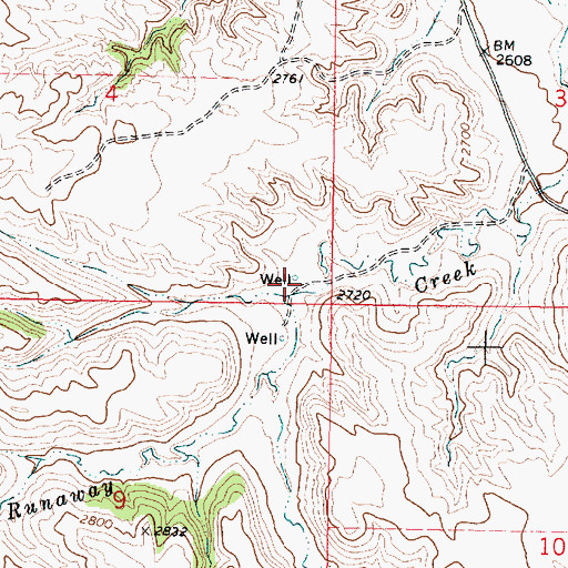 Topographic Map of 05N43E04DDDB01 Well, MT