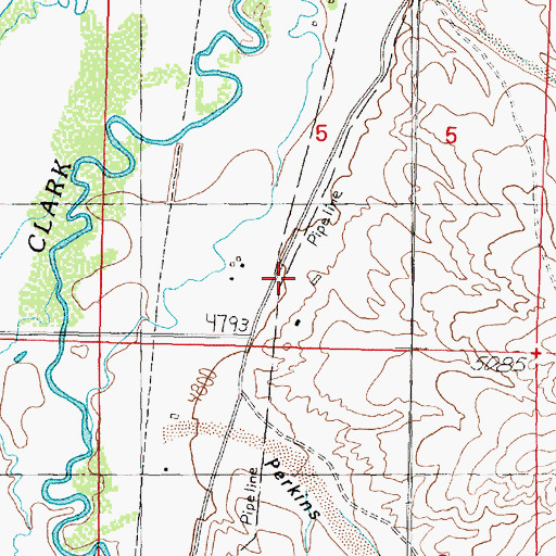Topographic Map of 05N09W05CDAD01 Well, MT