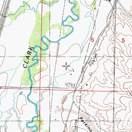 Topographic Map of 05N09W05CDBB01 Well, MT