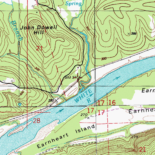 Topographic Map of Limeville (historical), AR