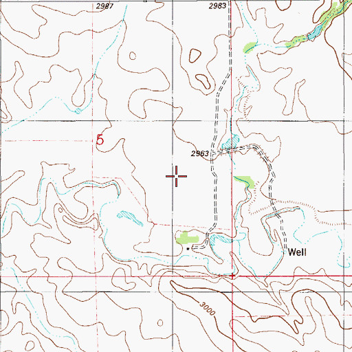Topographic Map of 05N57E05DDAA01 Well, MT