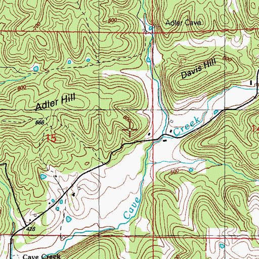 Topographic Map of M W Reves Prospect, AR