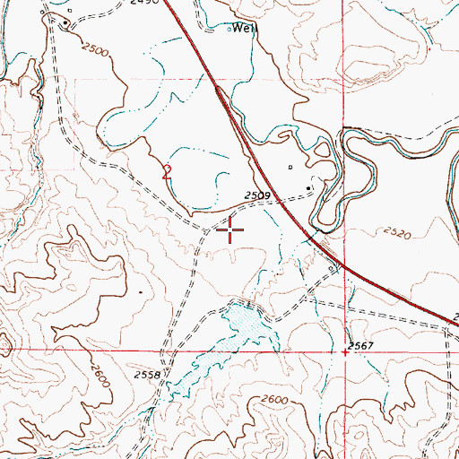 Topographic Map of 05N48E02DBDA01 Well, MT