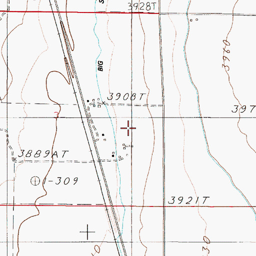 Topographic Map of 05N02E03DA__02 Well, MT
