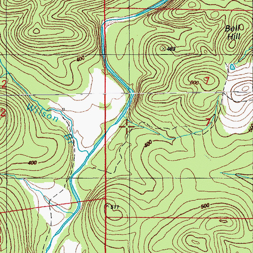 Topographic Map of Marshall Mine, AR