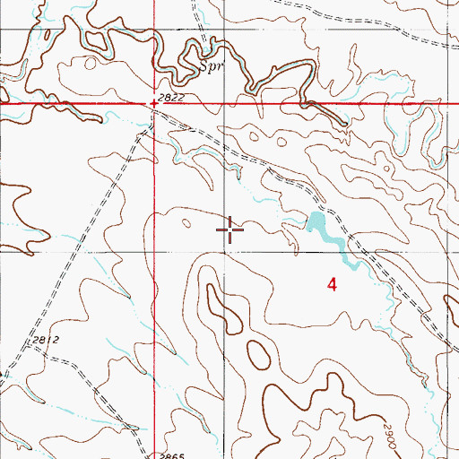 Topographic Map of 05N56E04BCB_01 Well, MT
