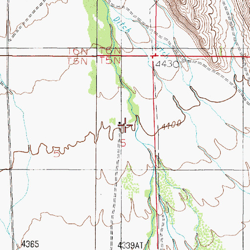 Topographic Map of 05N01E05AD__01 Well, MT