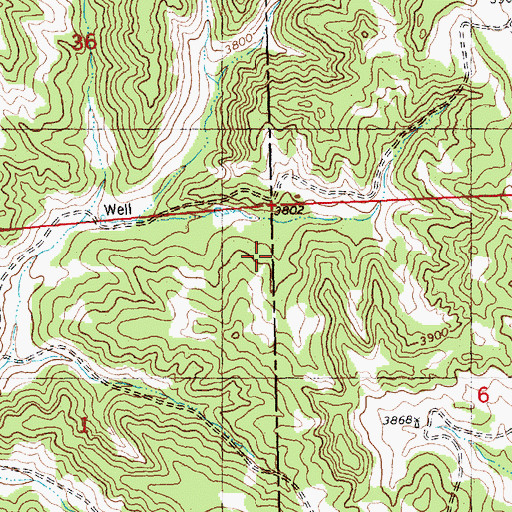 Topographic Map of 05N26E01AAA_01 Spring, MT