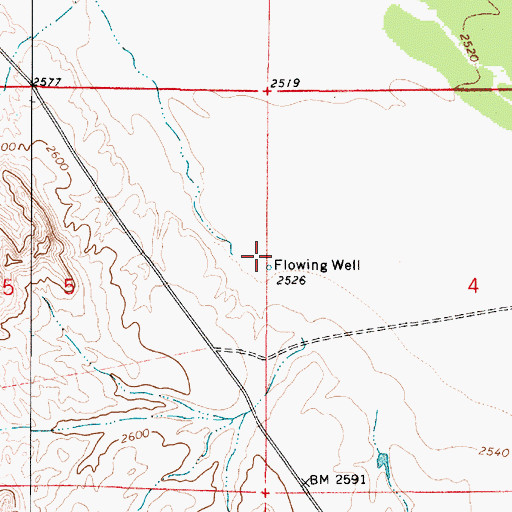Topographic Map of 05N52E04BCCC01 Well, MT