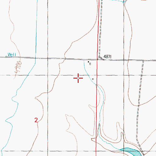 Topographic Map of 05N10W02AA__01 Well, MT