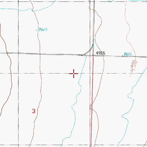 Topographic Map of 05N10W03AA__01 Well, MT