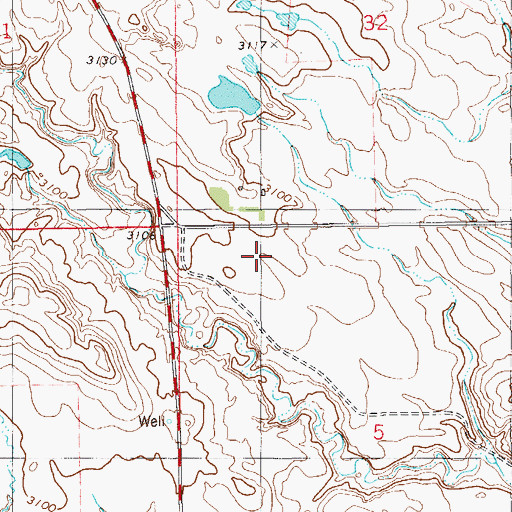 Topographic Map of 05N60E05BB__01 Well, MT