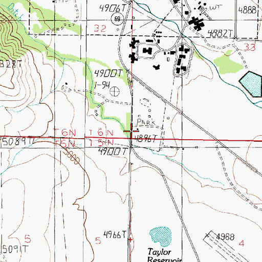 Topographic Map of 06N04W33CCCC01 Well, MT