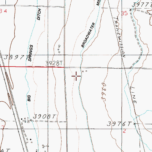 Topographic Map of 05N02E02BB__01 Well, MT