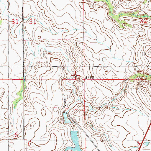 Topographic Map of 05N59E06AA__01 Well, MT
