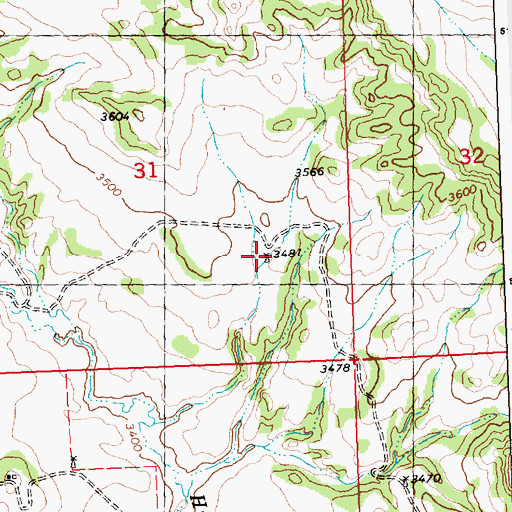 Topographic Map of 06N30E31DACC01 Well, MT