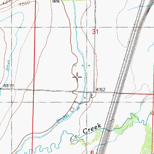 Topographic Map of 06N09W31CD__01 Well, MT
