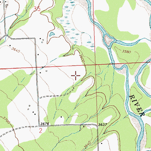 Topographic Map of 05N21W02AAAB01 Well, MT