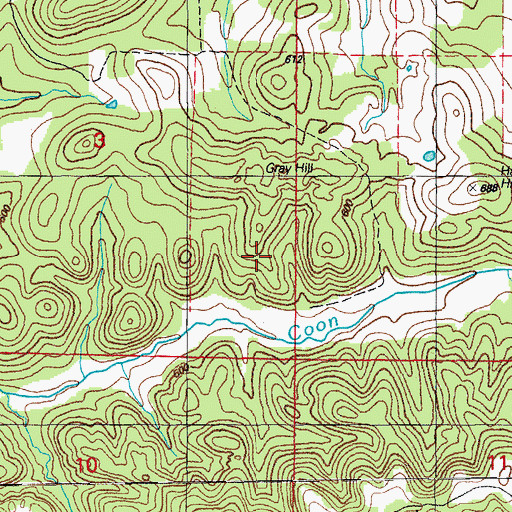Topographic Map of McGee Mine, AR