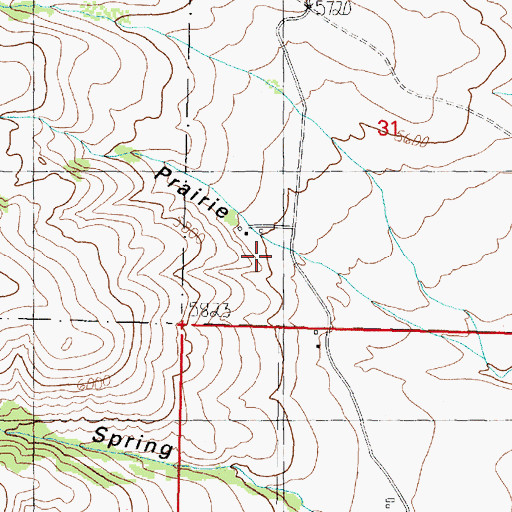 Topographic Map of 06N10W31CCDA01 Well, MT