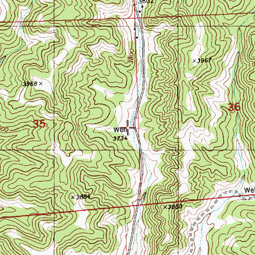 Topographic Map of 06N26E35DAAA01 Well, MT