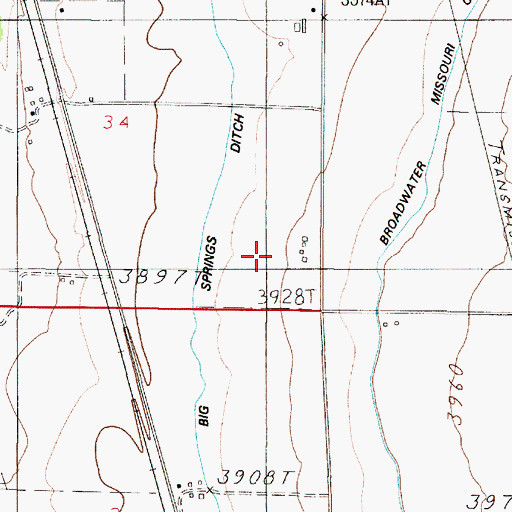 Topographic Map of 06N02E34DD__01 Well, MT