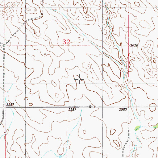 Topographic Map of 06N57E32DC__01 Well, MT