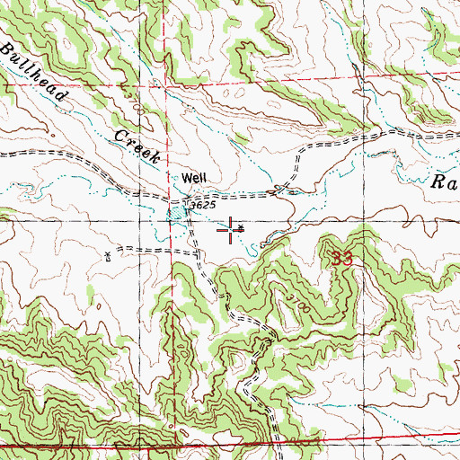 Topographic Map of 06N28E33BCDA01 Well, MT