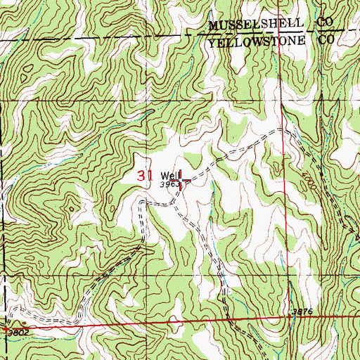 Topographic Map of 06N27E31DBAB01 Well, MT