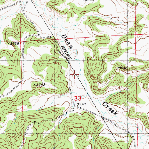 Topographic Map of 06N24E33ACBB01 Well, MT