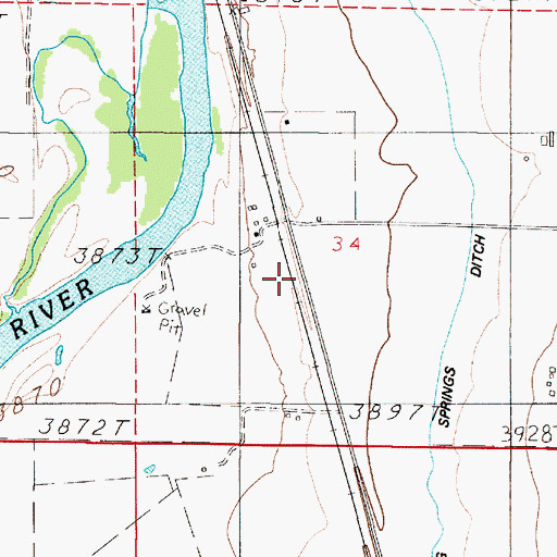 Topographic Map of 06N02E34CA__02 Well, MT