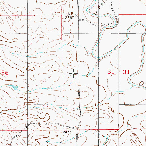 Topographic Map of 06N56E31BC__01 Well, MT