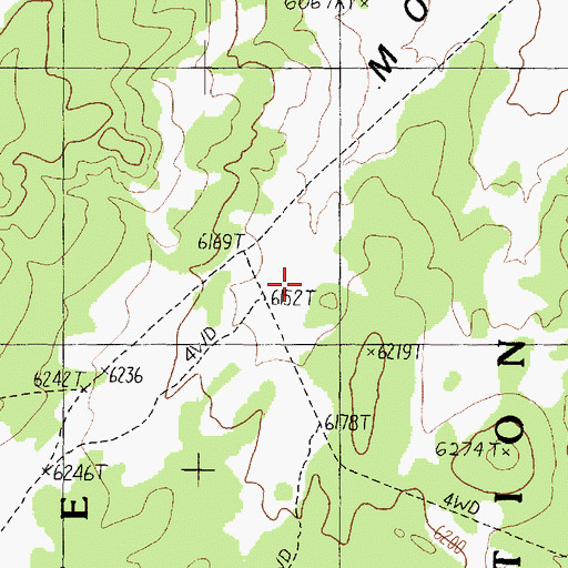 Topographic Map of Moccasin Mountains, AZ