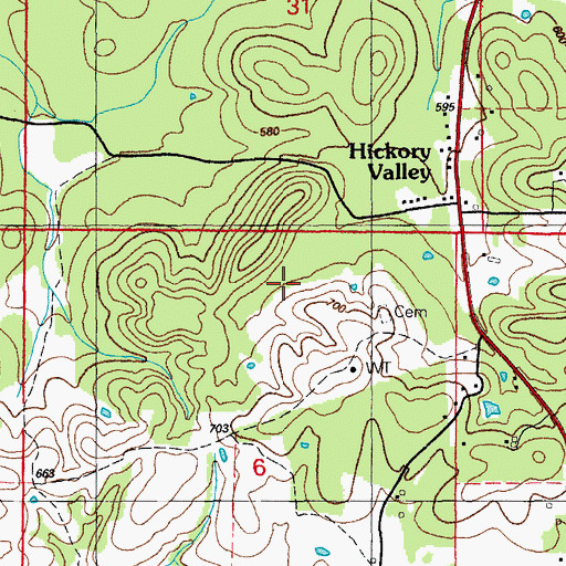 Topographic Map of Milligan Prospect, AR
