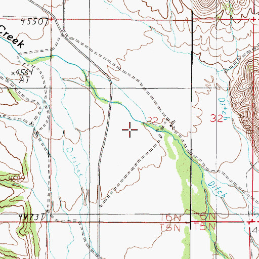 Topographic Map of 06N01E32DBBA01 Well, MT