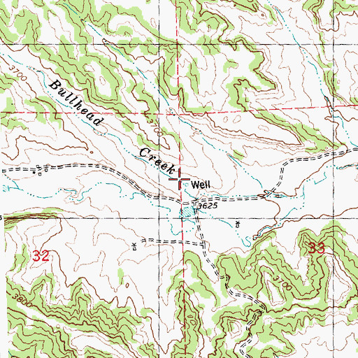 Topographic Map of 06N28E33BCBB01 Well, MT