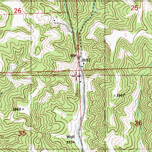 Topographic Map of 06N26E35AAAD01 Well, MT