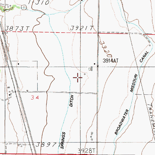 Topographic Map of 06N02E34AD__01 Well, MT