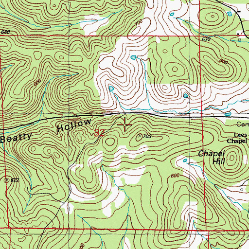 Topographic Map of Montgomery Hill Mine, AR