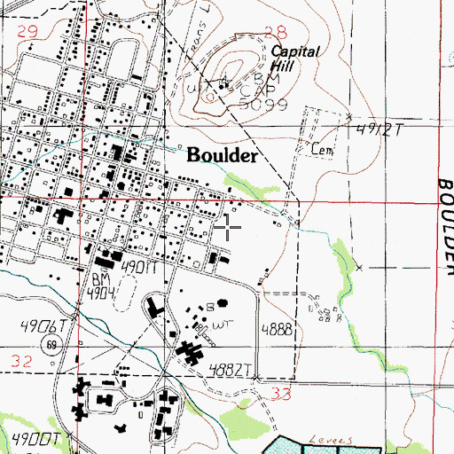 Topographic Map of 06N04W33BAAD01 Well, MT