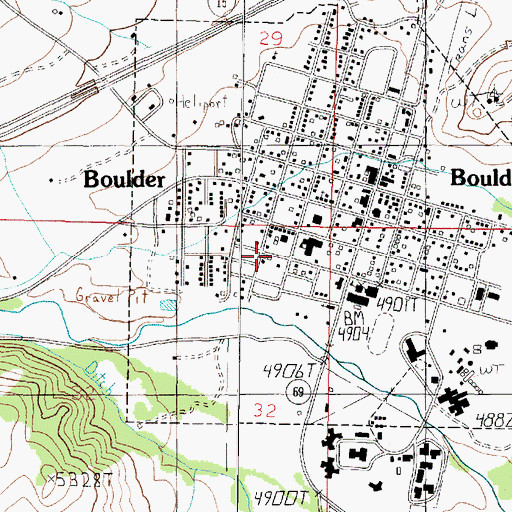 Topographic Map of 06N04W32AABD01 Well, MT